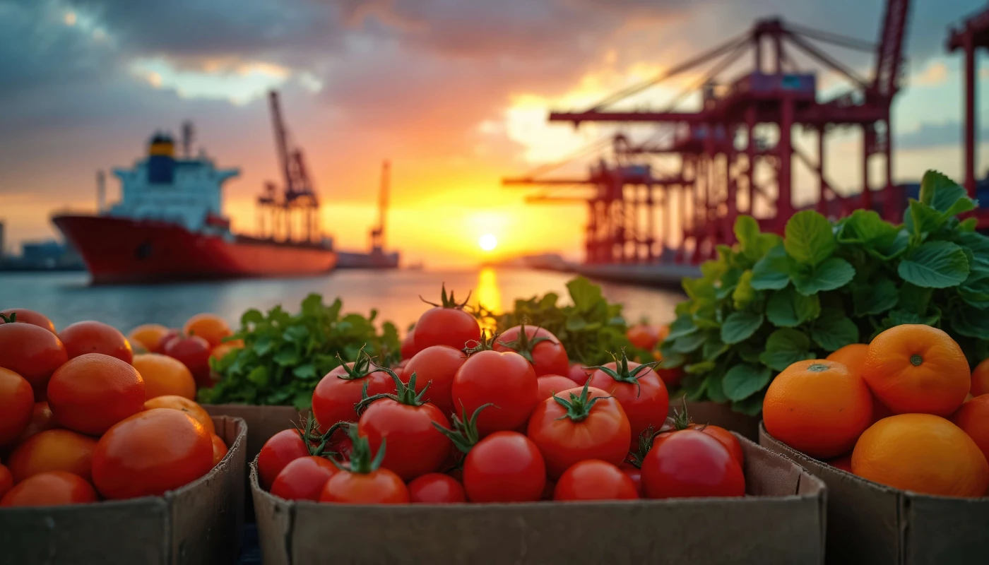 fresh agro food in algerian port ready for export