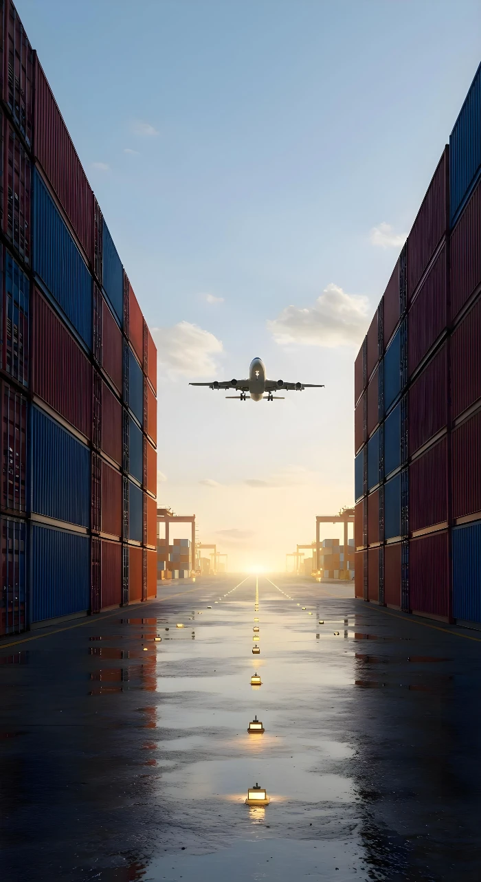 plane between container export